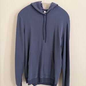 men’s light blue (Bluestone) ALO YOGA micro waffle fast break hoodie [M]